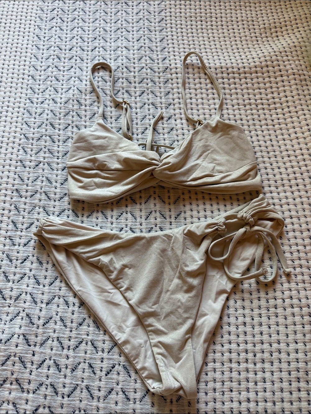 Neutral Tie-Side Bikini Set - Light Taupe